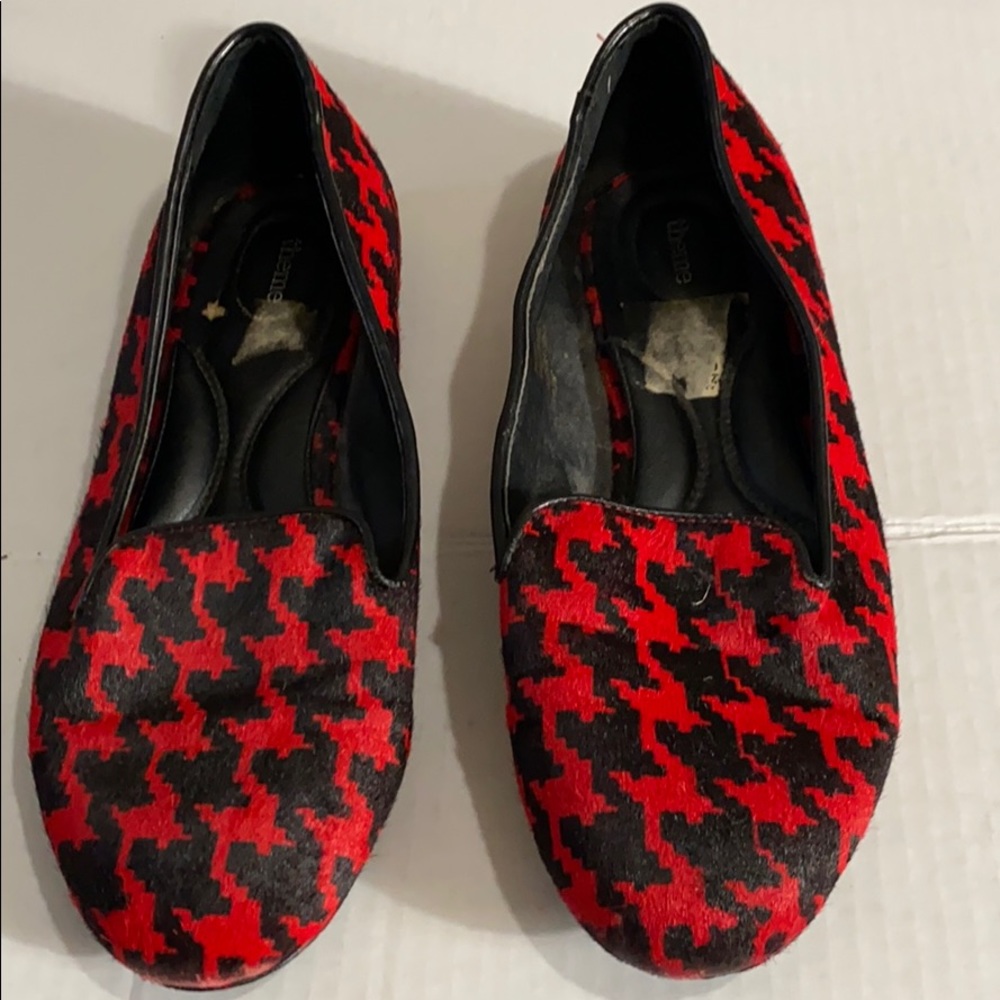THEME RED/BLACK PONY HAIR HOUNDSTOOTH LOAFERS